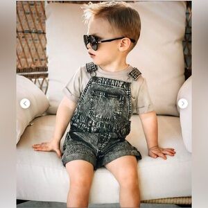 💛2/$30 Beau Hudson Black Acid Wash Denim Overalls